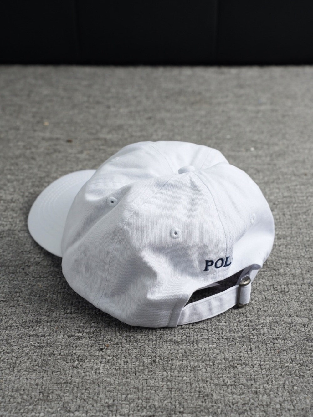 Polo by Ralph Lauren White Baseball Cap with Navy Polo Pony - Picture 6 of 6